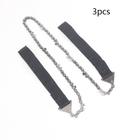 24 inch portable hand chain saw outdoor survival hand saw garden garden hand saw outdoor wire saw (Option: 3PCS Black)