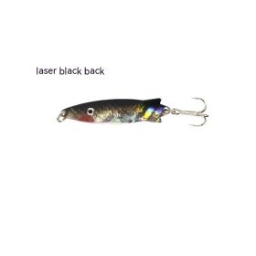 Curved Surface Lure Sequins White Stripes Lure Of Fishing Gear (Option: Laser Black Back-7g 58mm)