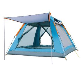 Fully Automatic Speed  Beach Camping Tent Rain Proof Multi Person Camping (Option: Extra large silver glue blue-Single tent)