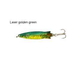 Curved Surface Lure Sequins White Stripes Lure Of Fishing Gear (Option: Laser Golden Green-7g 58mm)